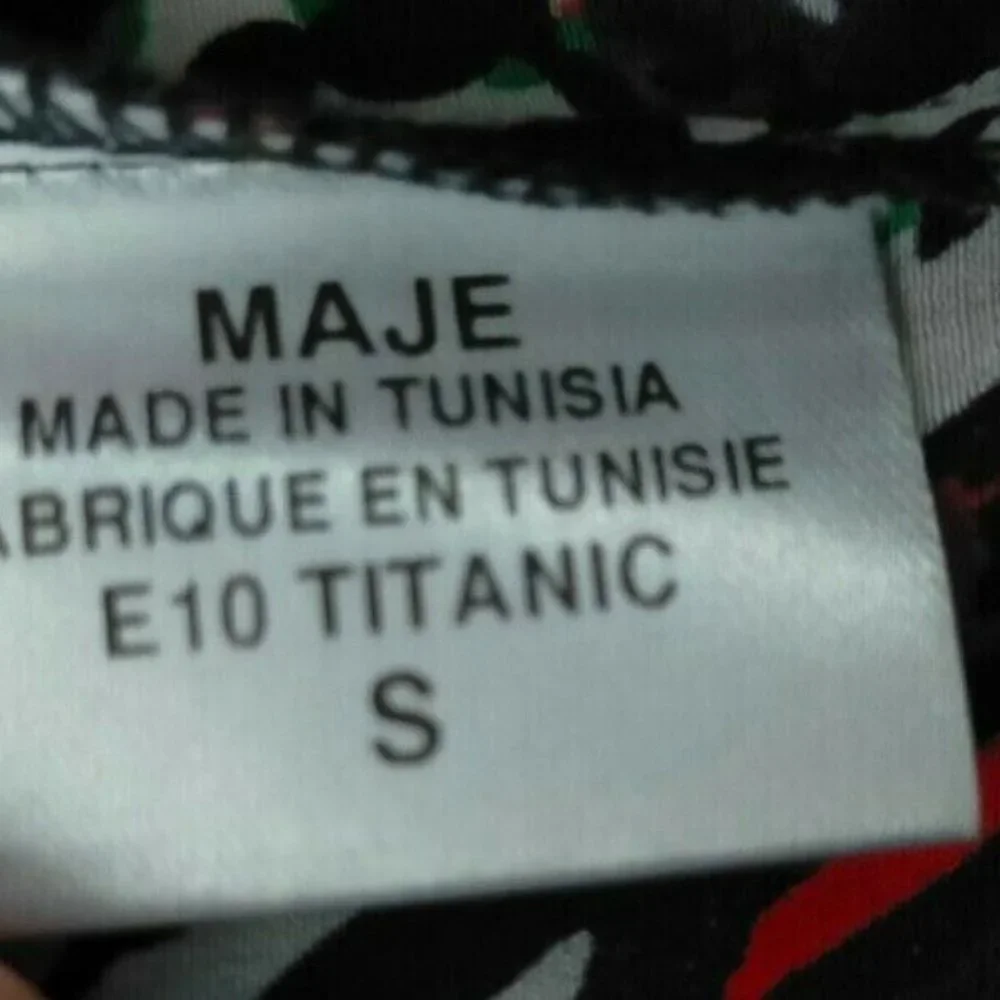 Maje 100% Silk Blue Top Size S Short Sleeve Lightweight Corporate Shirt - Picture 7 of 7